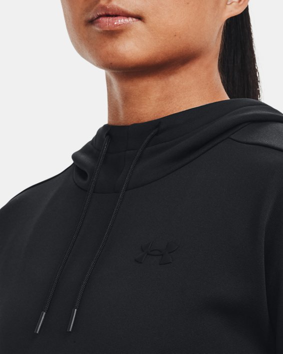 Women's Armour Fleece® Left Chest Hoodie, Black, pdpMainDesktop image number 3